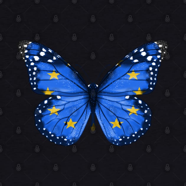 European Union Flag  Butterfly - Gift for European Union From European Union by Country Flags